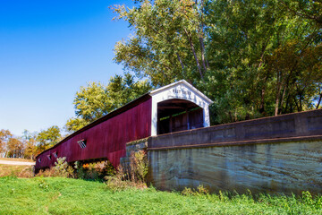 old wooden covered bridge