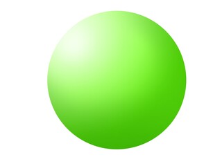 A ball, a green sphere with a luster and glare on top.  Dash images created on the tablet are used as illustrations or icons.