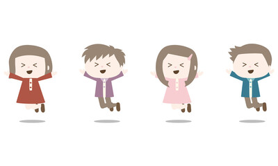 ジャンプする男の子と女の子3