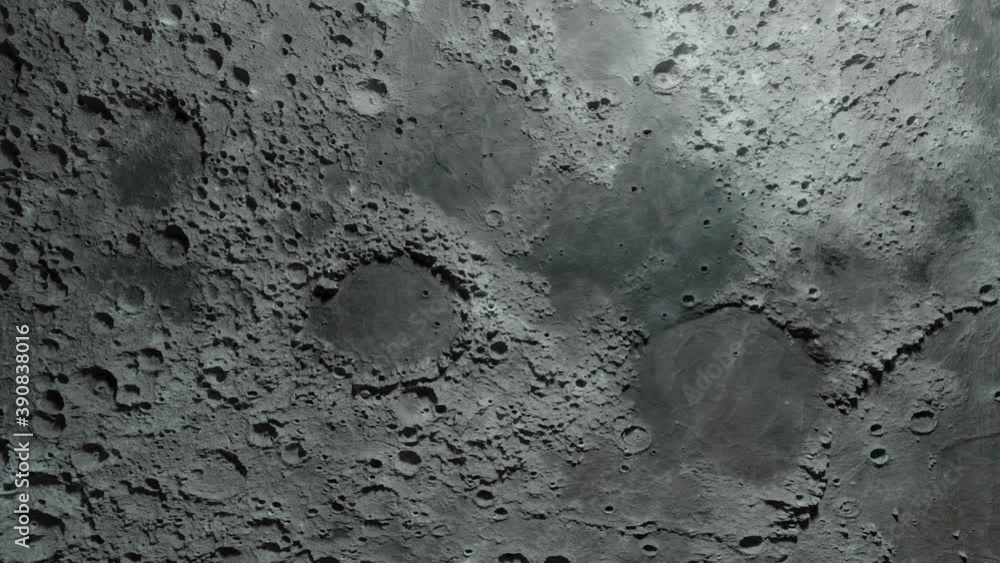 Poster textured surface of the moon close-up in motion. 3d animation. elements of this image furnished by n