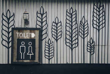 Vintage retro style of toilet sign
