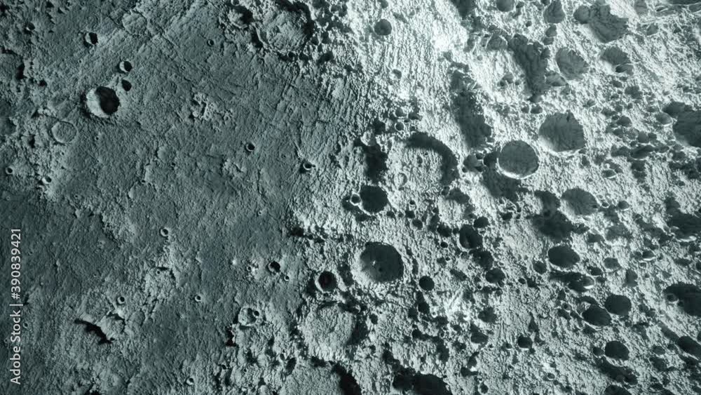 Poster textured surface of the moon close-up in motion. 3d animation. elements of this image furnished by n