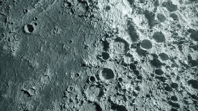 Textured surface of the moon close-up in motion. 3d animation. Elements of this image furnished by NASA