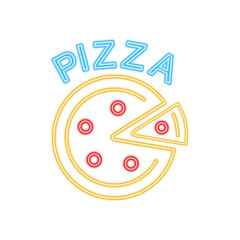 pizza neon sign icon, colorful design
