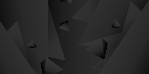 Obraz premium Abstract dynamic black with triangle 3D style background design. Graphic design template