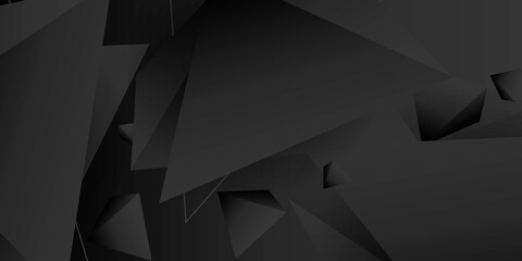 Abstract dynamic black with triangle 3D style background design. Graphic design template