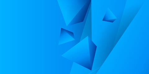 Blue triangle shapes composition geometric abstract background. 3D shadow effects and fluid gradients. Modern overlapping forms 