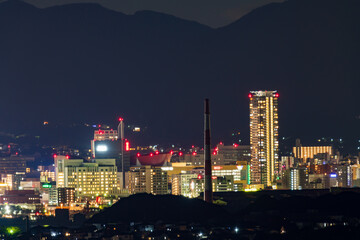 Naklejka premium 門司港レトロ展望室から見る北九州の夜景