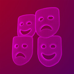 Theatrical masks tragedy and comedy character