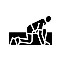 runner start glyph icon vector. runner start sign. isolated contour symbol black illustration