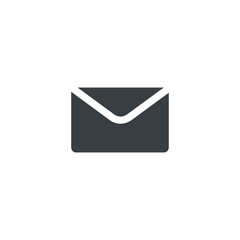 Black and white isolated illustration of mail icon