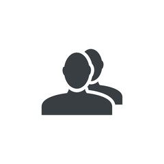 Black and white isolated illustration of avatar icon