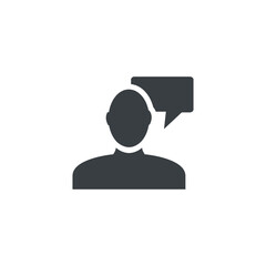 Black and white isolated illustration of avatar icon