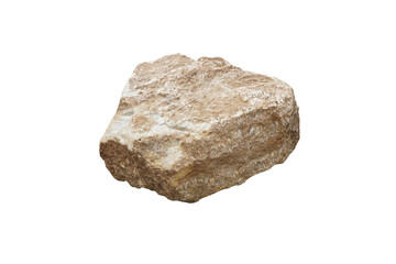 Quartz Stone, White quartzite rock isolated on a white background. Silica Quartz Stone.
