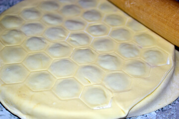 Cooking modeling meat dumplings using a mold