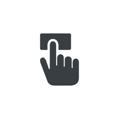 Black and white isolated illustration of touch gesture icon