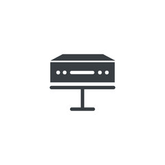 Black and white isolated illustration of server icon