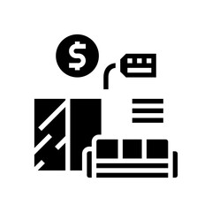 furniture rental glyph icon vector. furniture rental sign. isolated contour symbol black illustration