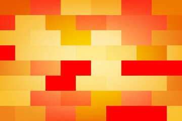 Red, yellow, orange rectangle, brick wall, illustration, background, design for business, illustration, web, landing page, wallpaper.
