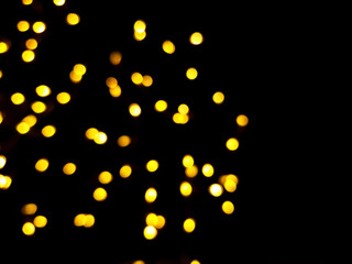 The golden side's or boke on a black background. Merry Christmas and happy New Year. Christmas background.