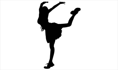 Girl practicing yoga silhouette