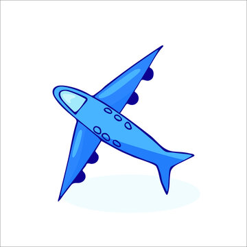 Airplane hand-drawn. The image is isolated on a white background.
Vector illustration.