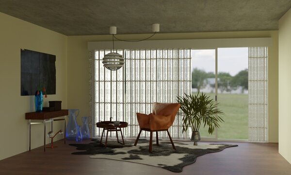Livingroom with designer armchair
