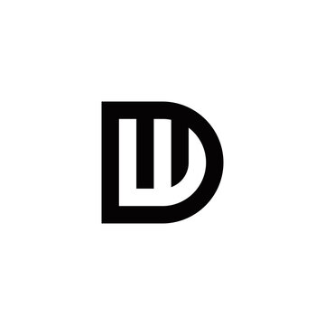 d w dw wd initial logo design vector graphic idea creative