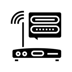wifi router password glyph icon vector. wifi router password sign. isolated contour symbol black illustration