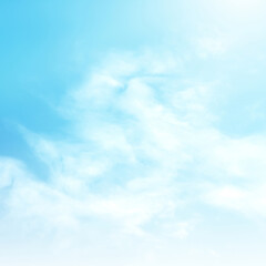 Blue sky with white cloud. The summer heaven is colorful clearing day Good weather and beautiful nature in the morning.