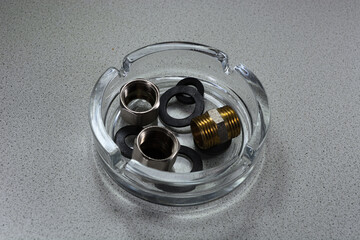 Plumbing supplies are in the ashtray .