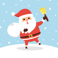 Merry Christmas poster. Santa Claus cartoon vector. Santa character design.