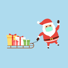 Merry Christmas poster. Santa Claus cartoon vector. Santa character design.