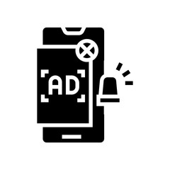 advertisement pop-up window glyph icon vector. advertisement pop-up window sign. isolated contour symbol black illustration