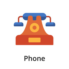Phone flat vector illustration. Single object. Icon for design on white background