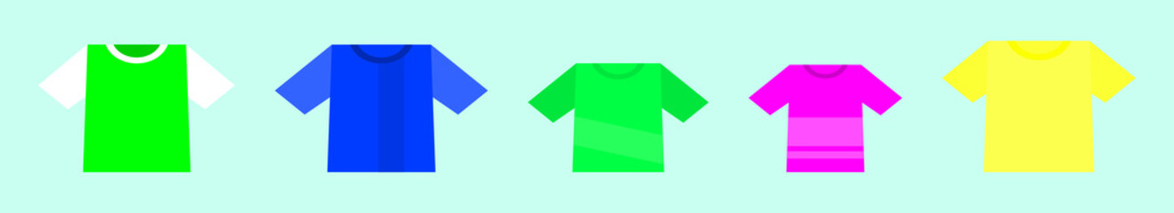 set of shirt. cartoon icon design template with various models vector illustration isolated on blue background