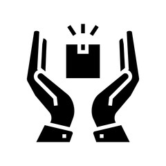 delivery border protection glyph icon vector. delivery border protection sign. isolated contour symbol black illustration