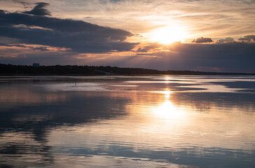 Dramatic sunset over the Kiev Sea, Ukraine