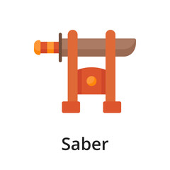 Saber flat vector illustration. Single object. Icon for design on white background