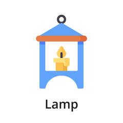 Lamp flat vector illustration. Single object. Icon for design on white background