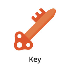 Key flat vector illustration. Single object. Icon for design on white background