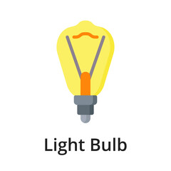 Light Bulb flat vector illustration. Single object. Icon for design on white background