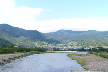 Fototapeta na wymiar The longest Chikuma River in Japan