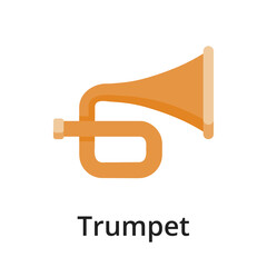 Trumpet flat vector illustration. Single object. Icon for design on white background