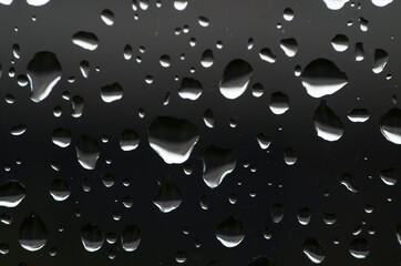 Rain drops in the window, macro