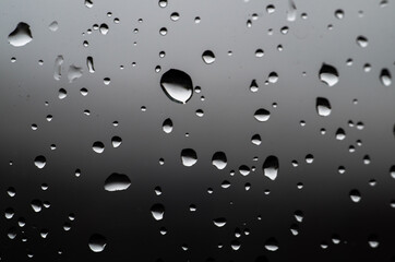 Rain drops in the window, macro