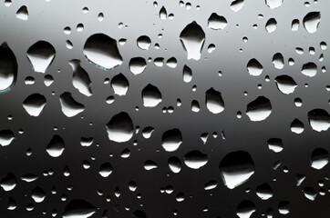 Rain drops in the window, macro