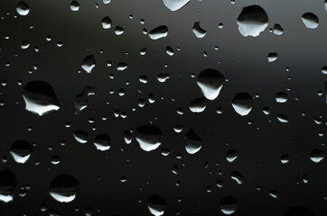 Rain drops in the window, macro