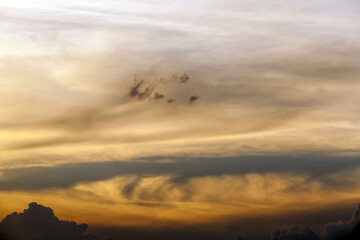 beautiful cloudy sky during sunset