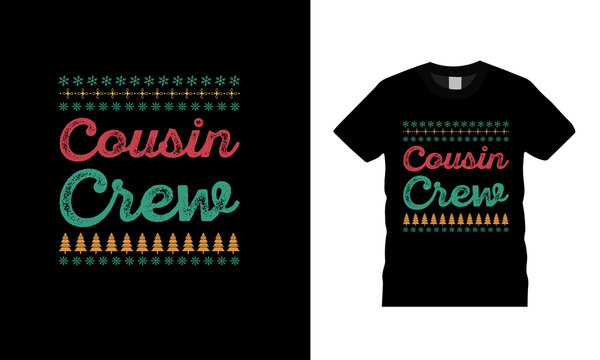 Cousin Crew T Shirt Design, typography, retro, christmas t shirt, vintage, vector, eps 10